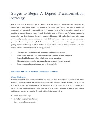 Stages to Begin A Digital Transformation Strategy