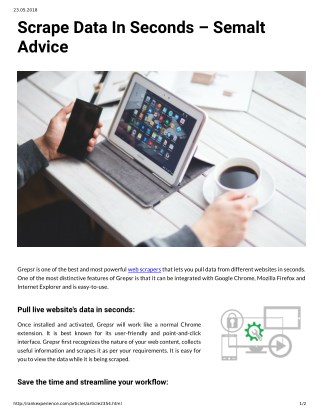 Scrape Data In Seconds â€“ Semalt Advice