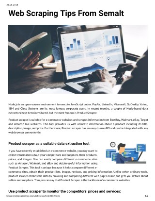 Web Scraping Tips From Semalt