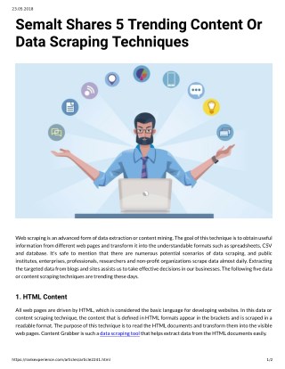 Semalt Shares 5 Trending Content Or Data Scraping Techniques