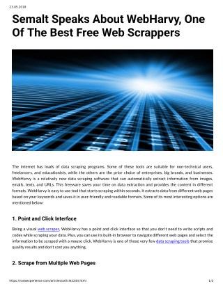 Semalt Speaks About WebHarvy One Of The Best Free Web Scrappers