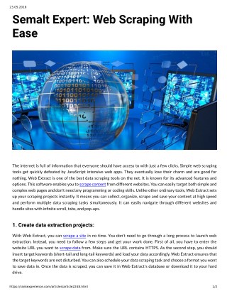 Semalt Expert: Web Scraping With Ease