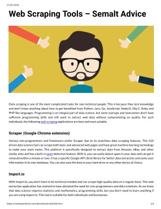 Web Scraping Tools Semalt Advice