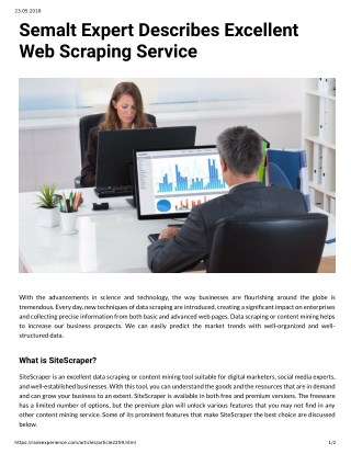 Semalt Expert Describes Excellent Web Scraping Service