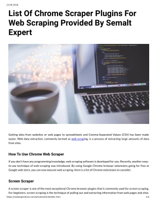 List Of Chrome Scraper Plugins For Web Scraping Provided By Semalt Expert