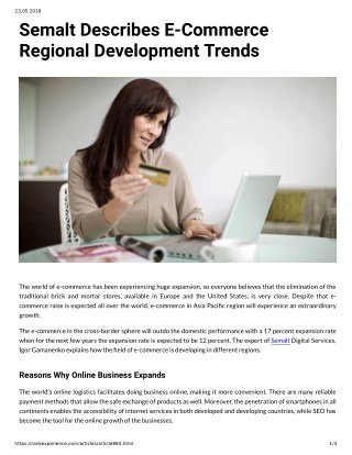 Semalt Describes E Commerce Regional Development Trends