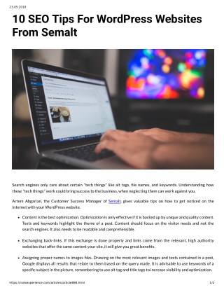 10 SEO Tips For WordPress Websites From Semalt