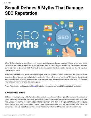 Semalt Defines 5 Myths That Damage SEO Reputation