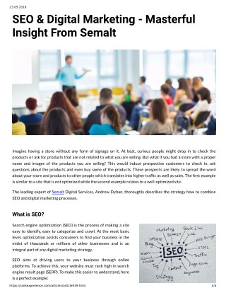 SEO & Digital Marketing - Masterful Insight From Semalt