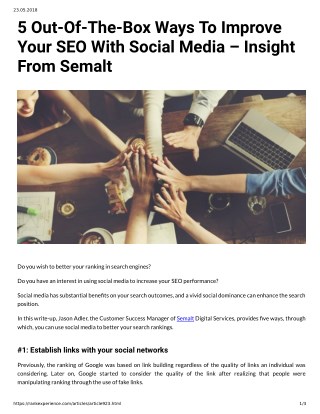 5 Out Of The Box Ways To Improve Your SEO With Social Media Insight From Semalt