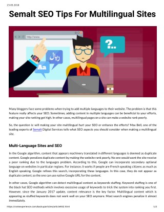 Semalt SEO Tips For Multilingual Sites