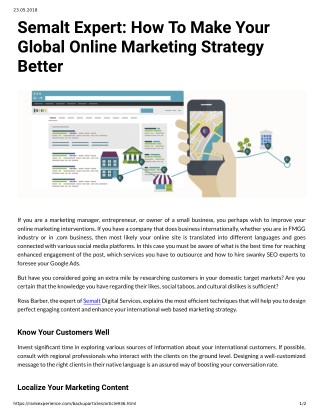 Semalt Expert: How To Make Your Global Online Marketing Strategy Better