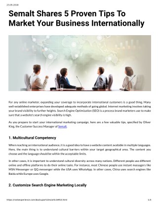 Semalt Shares 5 Proven Tips To Market Your Business Internationally