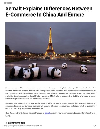 Semalt Explains Differences Between E-Commerce In China And Europe