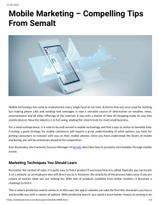 Mobile Marketing Compelling Tips From Semalt