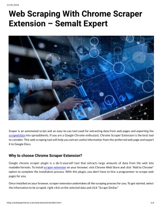 Web Scraping With Chrome Scraper Extension â€“ Semalt Expert