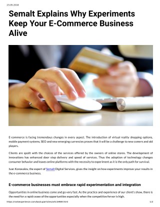 Semalt Explains Why Experiments Keep Your E-Commerce Business Alive