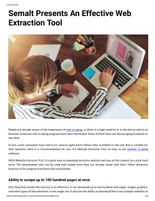 Semalt Presents An Effective Web Extraction Tool