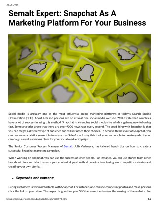 Semalt Expert: Snapchat As A Marketing Platform For Your Business
