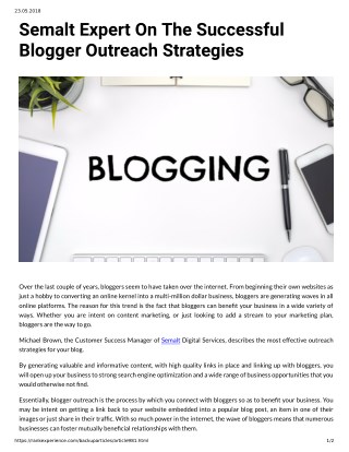 Semalt Expert On The Successful Blogger Outreach Strategies