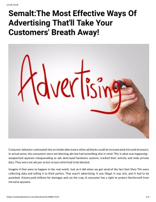 Semalt:The Most Effective Ways Of Advertising That'll Take Your Customers' Breath Away!