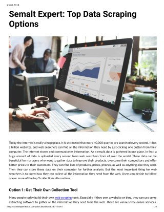 Semalt Expert: Top Data Scraping Options