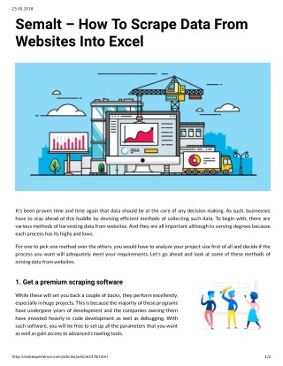 Semalt â€“ How To Scrape Data From Websites Into Excel