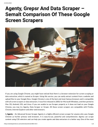 Agenty, Grepsr And Data Scraper â€“ Semalt Comparison Of These Google Screen Scrapers