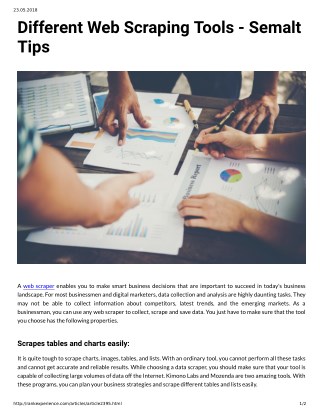 Different Web Scraping Tools - Semalt Tips