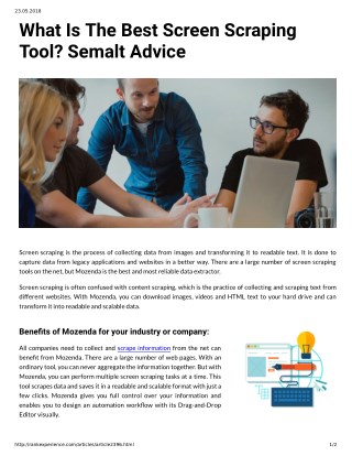 What Is The Best Screen Scraping Tool? Semalt Advice