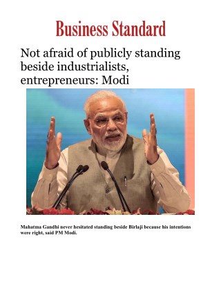 Not afraid of publicly standing beside industrialists, entrepreneurs: ModiÂ 