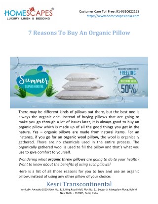 7 Reasons To Buy An Organic Pillow