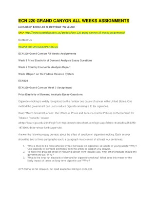 ECN 220 GRAND CANYON ALL WEEKS ASSIGNMENTS