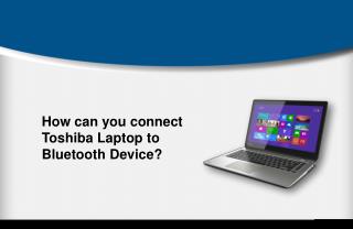 How can you connect Toshiba Laptop to Bluetooth Device?