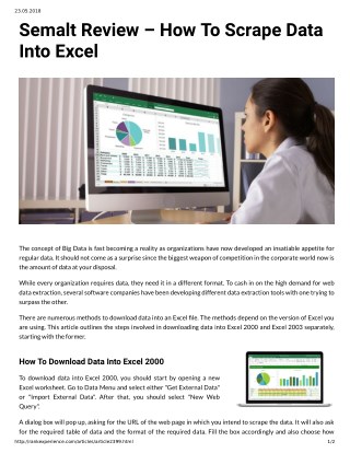 Semalt Review â€“ How To Scrape Data Into Excel