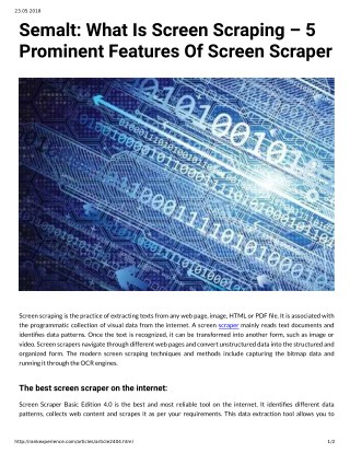 Semalt: What Is Screen Scraping â€“ 5 Prominent Features Of Screen Scraper