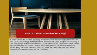 What You Can Do For Furniture Recycling?