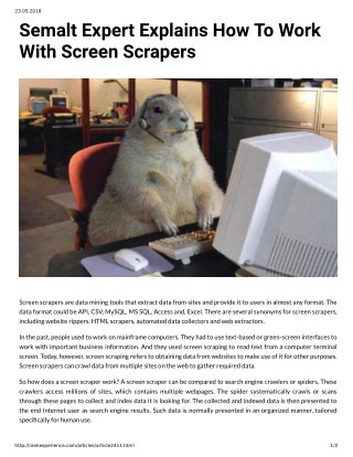 Semalt Expert Explains How To Work With Screen Scrapers