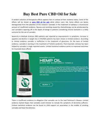 Buy Best Pure CBD Oil for Sale | Liposomal CBD Oil