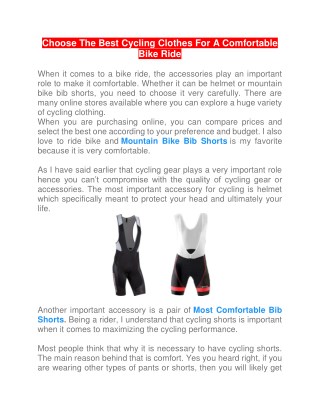 Most Comfortable Bib Shorts