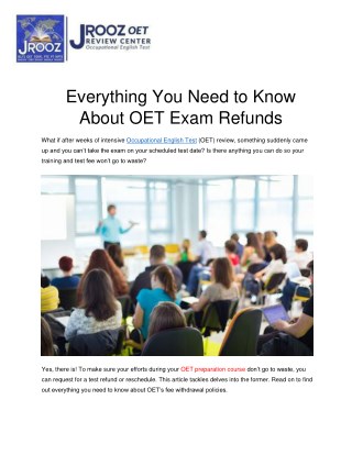 Everything You Need to Know About OET Exam Refunds