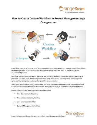 How to Create Custom Workflow in Project Management App Orangescrum