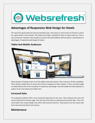 Advantages of responsive web design for hotels