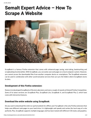 Semalt Expert Advice â€“ How To Scrape A Website