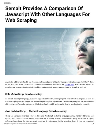 Semalt Provides A Comparison Of Javascript With Other Languages For Web Scraping