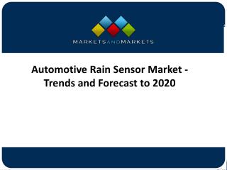 Transformation of Automotive Rain Sensor Market