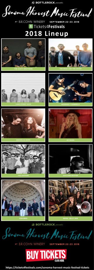 Sonoma Harvest Music Festival Tickets, Promo Coupon, Lineup