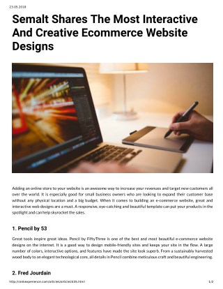 Semalt Shares The Most Interactive And Creative Ecommerce Website Designs