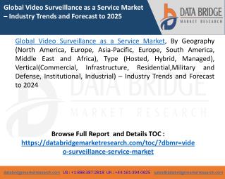Global Video Surveillance as a Service Market â€“ Industry Trends and Forecast to 2024