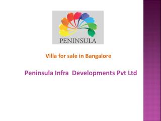 Villa for sale in Bangalore â€“ Tips and Guidance To Buy The best